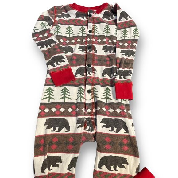 Lazy One Kids 6 Flapjack 1 Pc Long Johns Pajama Pyjama Bear Essentials Jumpsuit - Picture 10 of 12